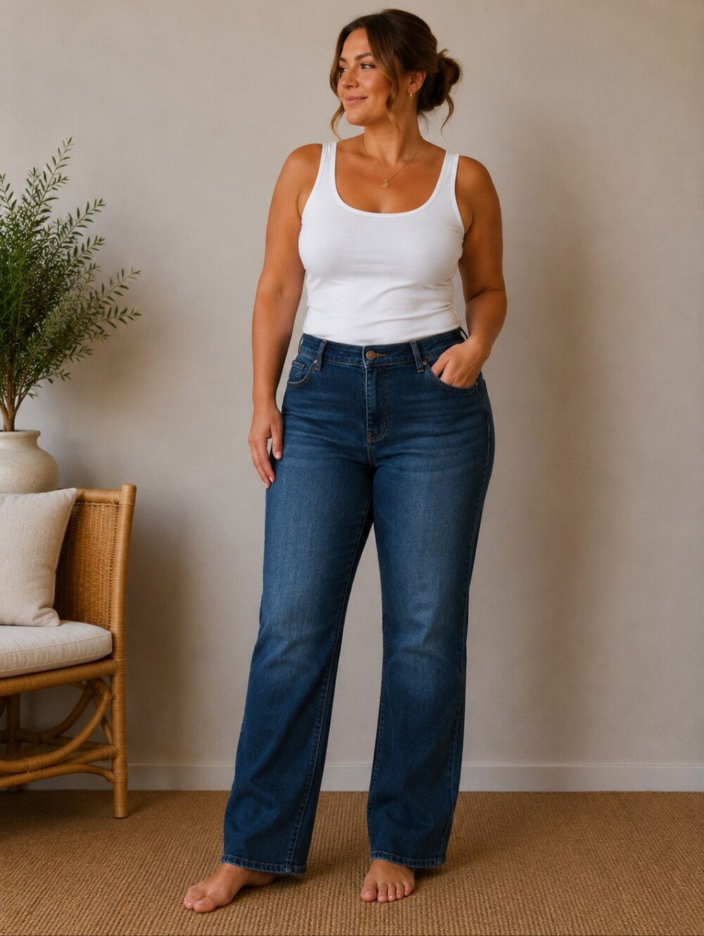 Soft Surroundings Indigo Wide-Leg Jeans